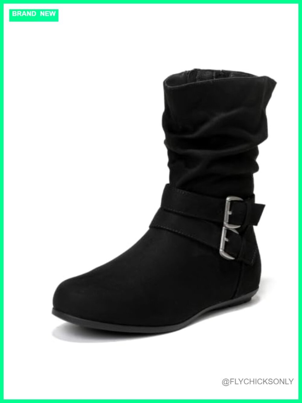Wide Width Ankle Boots Low Heel Side Zipper Round Toe Micro Fiber